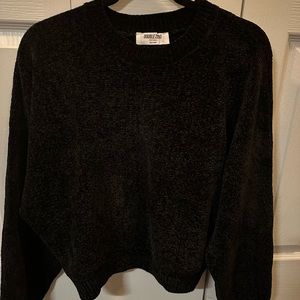 Double zero black chenille sweater NWOT
